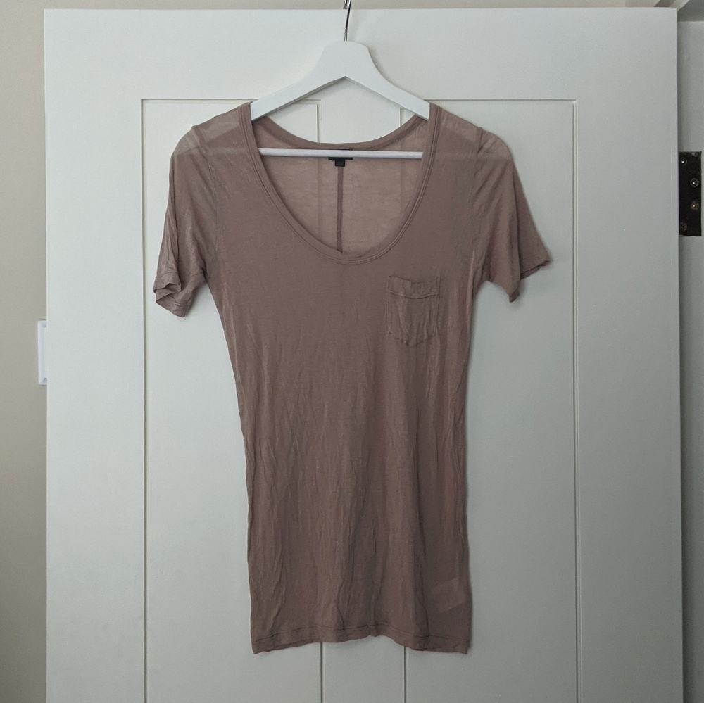S Beige Sheer T-shirt - Talula Babaton Aritzia